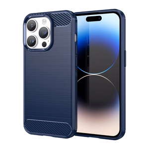 Karboniskais apvalks iPhone 14 Pro Max - gelas aizmugurējais pārklājums, zilas krāsas