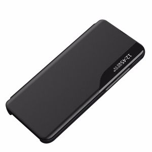 Eco ādas View apvalks elegants apvalks ar atloku un statīvu iPhone 16e - melns