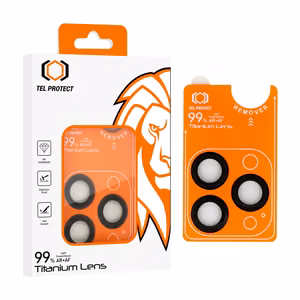 Aizsargstikls Tel Protect Titanium Lens 99% AR uz kameras Iphone 15 Pro/15 Pro Max melns (3 objektīvi)