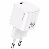 Tīkla lādētājs USAMS JO Series CC260 20W USB-C + USB-C/Lightning kabelis 1m balts