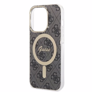 Guess GUBPP14LH4EACSK 4G Print MagSafe vāciņa un lādētāja komplekts iPhone 14 Pro 6.1", melns