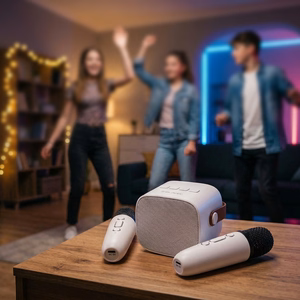 Blavec Portable Bluetooth Speaker WS-07 Karaoke Party - 5W with 2 microphones (WS07-2MW) white