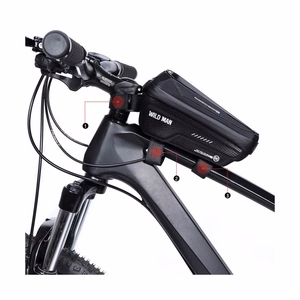 WILDMAN ceļojumu soma velosipēda rāmim ar rāvējslēdzēju, 1,2L (4 "- 7"), MS66, melna