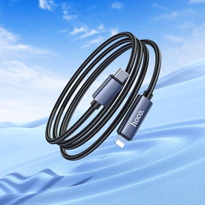 Cable USB C to Lightning Hoco PD 27W with display 1 m X112 black
