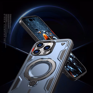 Hybrid Armor Trendy viedtālruņa apvalks ar MagSafe iPhone 16 Pro - zils