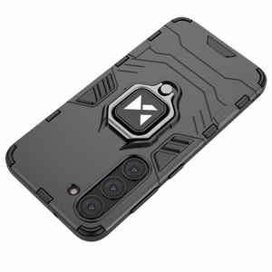 Wozinsky Ring Armor viedtālruņa apvalks Samsung Galaxy S23+ bruņu apvalks ar magnētisku turētāju un gredzenu melns