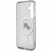 Viedtālruņa apvalks Karl Lagerfeld Button Karl & Choupette Heads Izdrukāts logotips MagSafe Samsung Galaxy S25 Plus - melns