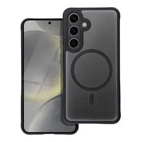 FULL MATTE MAG COVER magnētiskais viedtālruņa apvalks, saderīgs ar MagSafe, paredzēts SAMSUNG S24, melns