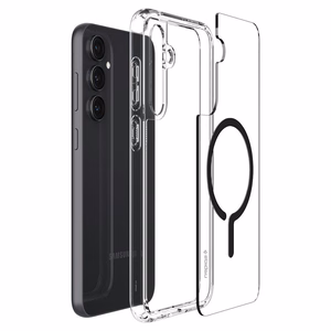 Spigen Ultra Hybrid OneTap Ring magnētiskais viedtālruņa apvalks ar MagSafe Samsung Galaxy S23 FE - caurspīdīgs melns