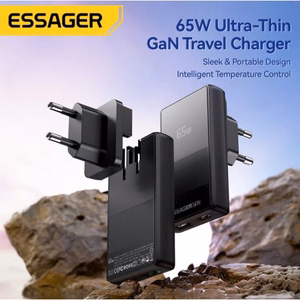 Lādētājs Essager Ultra Thin melns 65W (PD / QC3.0)
