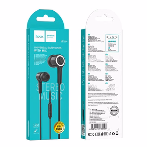 HOCO vadu austiņas Jack 3,5 mm ar mikrofonu M104 melnas