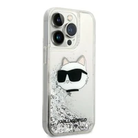 Karl Lagerfeld KLHCP14LLNHCCS iPhone 14 Pro 6.1" cietais viedtālruņa apvalks sudrabains/sudrabains Mirdzošs Choupette Head