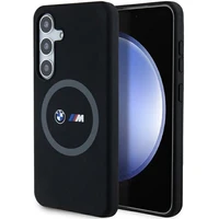 BMW M Silikona drukāts gredzens Magnētiskais viedtālruņa apvalks Samsung Galaxy S24 - melns