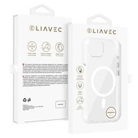 Viedtālruņa apvalks (m) Liavec Glossy Magsafe Clear Case Iphone 13/14 - balts