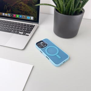 Magnētiskā kolekcija Magnētiskais apvalks iPhone 16 Plus - gaiši zila