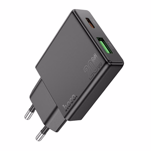 Phone charger Hoco Slim USB A + USB C QC3.0 PD 3A 20W N38 black