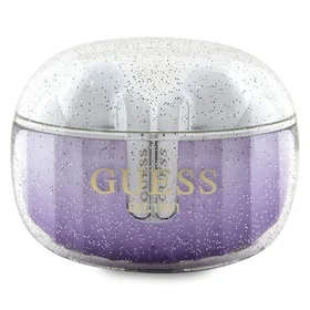 Guess Glitter Gradient TWS Bluetooth austiņas ar ENC uzlādes staciju - violeta