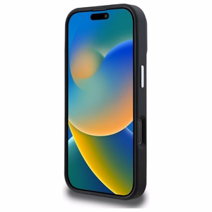 Guess GUHMP16XPGTSPSK iPhone 16 Pro Max 6.3" melns/melns cietais apvalks Grained Triangle Magnētiskais