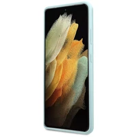 Viedtālruņa apvalks Guess GUHCS21LLSLMGLB S21 Ultra G998 zils/zils ciets apvalks Silikona Skripts Metāla Logo