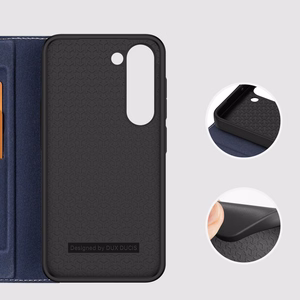 Dux Ducis Skin X2 viedtālruņa apvalks Samsung Galaxy S23+ atverams apvalks ar maku un statīvu zils