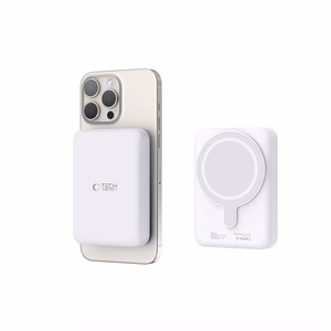 Tech-Protect LifeMag PB11 portatīvais lādētājs ar MagSafe 10000mAh 15W USB-C portu - balta + USB-C kabelis