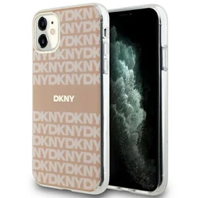 DKNY IML mono un svītras magnētiskais viedtālruņa apvalks iPhone 11 / Xr - rozā