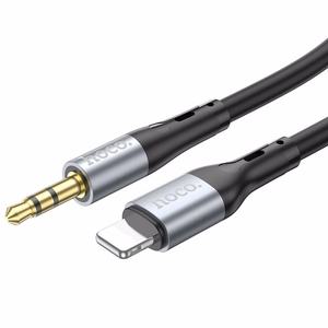 AUX kabelis Jack 3,5 mm uz Lightning Hoco 1 m UPA22 melns