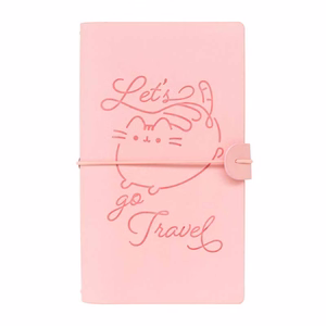 Pusheen ādas ceļojumu piezīmju grāmata, B6, rozā