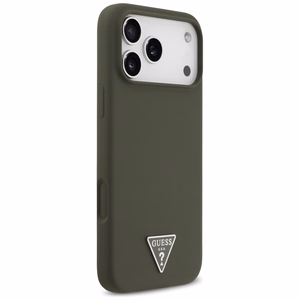 Guess silikona Triangle Logo MagSafe maciņš iPhone 17 Pro Max - zaļš