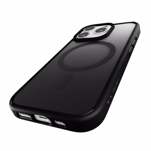 Puro krāsu pārejas MagSafe silikona apvalks iPhone 16 Pro Max viedtālrunim – melnā krāsā