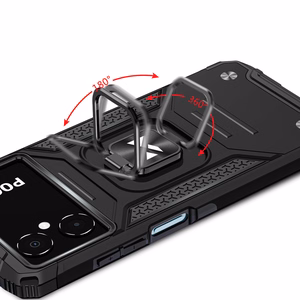 Wozinsky Ring Armor viedtālruņa apvalks Samsung Galaxy A03 bruņu pārvalks magnētiskais turētājs gredzens melns