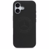 Mercedes Ādas Vintage Logo Magnētiskais Viedtālruņa apvalks iPhone 17 - Melns