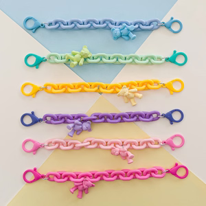 Color Chain (virve) krāsaina ķēde telefona turētājs kulons mugursomai makai dzeltena