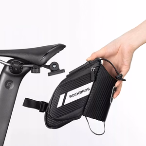 Rockbros C32BK sēdekļa soma 1.5 l ar kabatu pudelei - melna