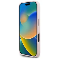 Guess Grained Roses Big 4G logo viedtālruņa apvalks iPhone 16 - rozā