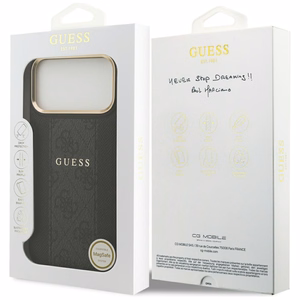Guess чехол iPhone 17 Pro Max HC MAGSAFE PU W/ 4G PU STRIPE черный