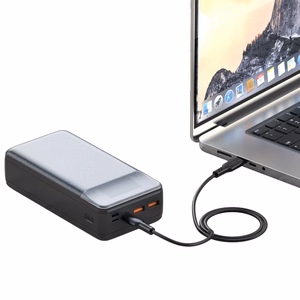 XO PR201 65W/30000mAh ārējais akumulators klēpjdatoram, melns