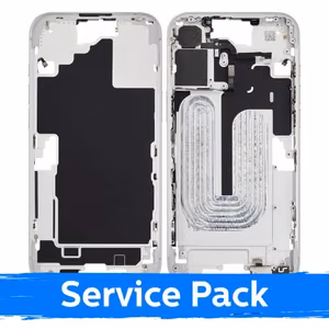 Mid-Frame Housing Apple iPhone 16 Plus Back Housing + Battery / White / (Service Pack)