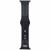 Siksniņa Audi Geometric Pattern Silicone Watch Strap priekš Apple Watch 40/41/42mm melns