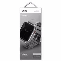 Uniq Linus siksniņa Apple Watch 1/2/3/4/5/6/7/8/SE/SE2 38/40/41mm - pelēks
