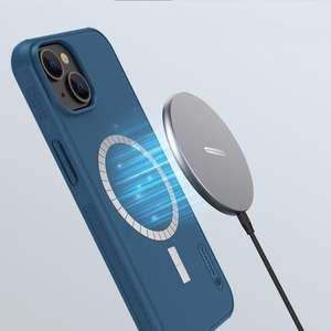Nillkin Super Frosted Shield Pro Magnētiskais viedtālruņa apvalks iPhone 14 Plus ar MagSafe magnētiskais zils