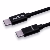 Maxlife MXUC-12 kabelis USB-C - USB-C 2,0 m 100W melns