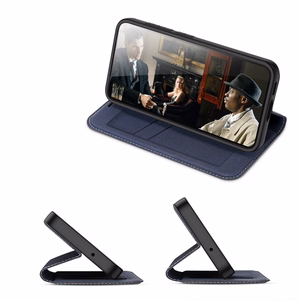 Dux Ducis Skin X2 viedtālruņa apvalks Samsung Galaxy S23+ atverams apvalks ar maku un statīvu zils