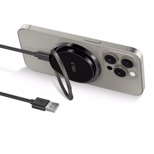 Tech-Protect QI15W-A33 indukcijas lādētājs ar MagSafe un statīvu ar USB-A / USB-C kabeli - melns
