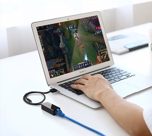 Ugreen ārējā tīkla karte RJ45 - USB 2.0 100 Mbps Ethernet melna (CR110 20254)