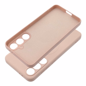 Чехол для Samsung S24 FE силиконовый Mag Cover совместимый с MagSafe розовый