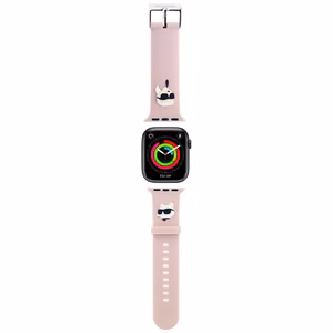 KARL LAGERFELD РЕМЕШОК KLAWLSLKCNP APPLE WATCH 42/44/45/49MM розовый/розовый РЕМЕШОК 3D RUBBER KARL&CHOUPETTE HEADS