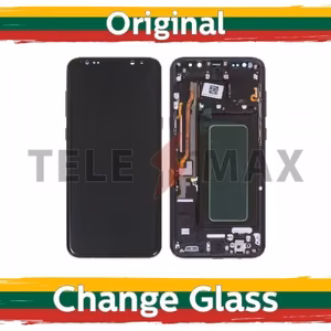 LCD Displejs Saderīgs ar Samsung G955 S8 Plus / Midnight Melns / original (Telemax Renewed)