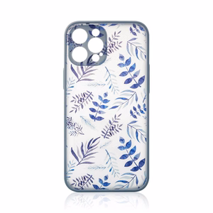 Dizaina apvalks iPhone 12 Pro Max ziedu apvalks tumši zils