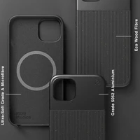 ATOM STUDIOS maciņš SPLIT WOOD FIBRE MAGSAFE IPHONE 13 melns